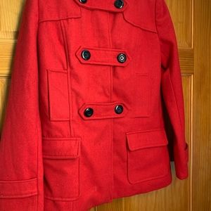 Merona red peacoat women's small